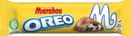 Marabou Oreo 37g Czekolada mleczna z kawałkami ciasteczek kakaowych i kremem o smaku waniliowym