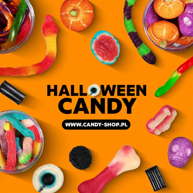 Słoik "Halloween - Straszny" z Żelkami i Piankami 400g o smaku owocowym 750ml