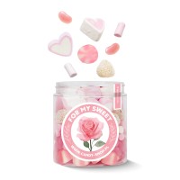 Słoik "Dla Niej - For My Sweet" z Żelkami i Piankami 400g o smaku owocowym 750ml Prezent na Dzień Kobiet