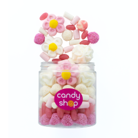 Słoik "Dla Niej - Kwiatowy" z Żelkami i Piankami 400g o smaku owocowym 750ml Prezent na Dzień Kobiet