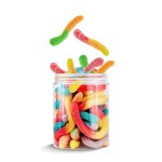 Słoik "Halloween - Robaczki" 200g z Żelkami o smaku owocowym 300ml