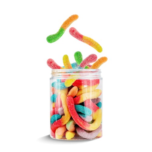 Słoik "Halloween - Robaczki" 200g z Żelkami o smaku owocowym 300ml