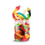 Słoik "Halloween - Wężyki" 200g z Żelkami o smaku owocowym 300ml