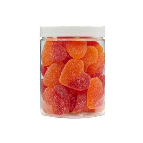 Żelki "Serca" w cukrze 200g o smaku brzoskwiniowym