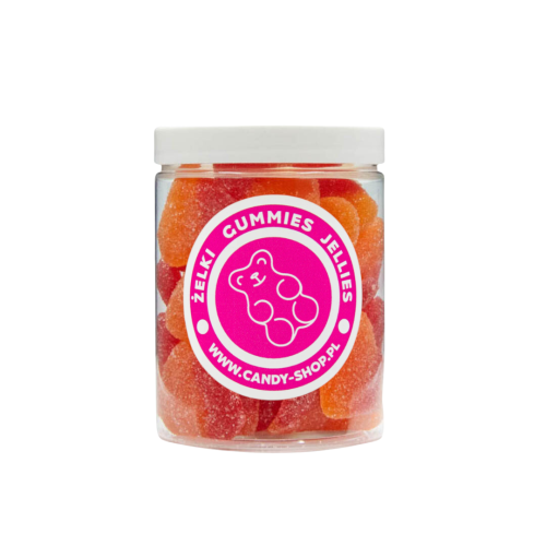 Żelki "Serca" w cukrze 200g o smaku brzoskwiniowym