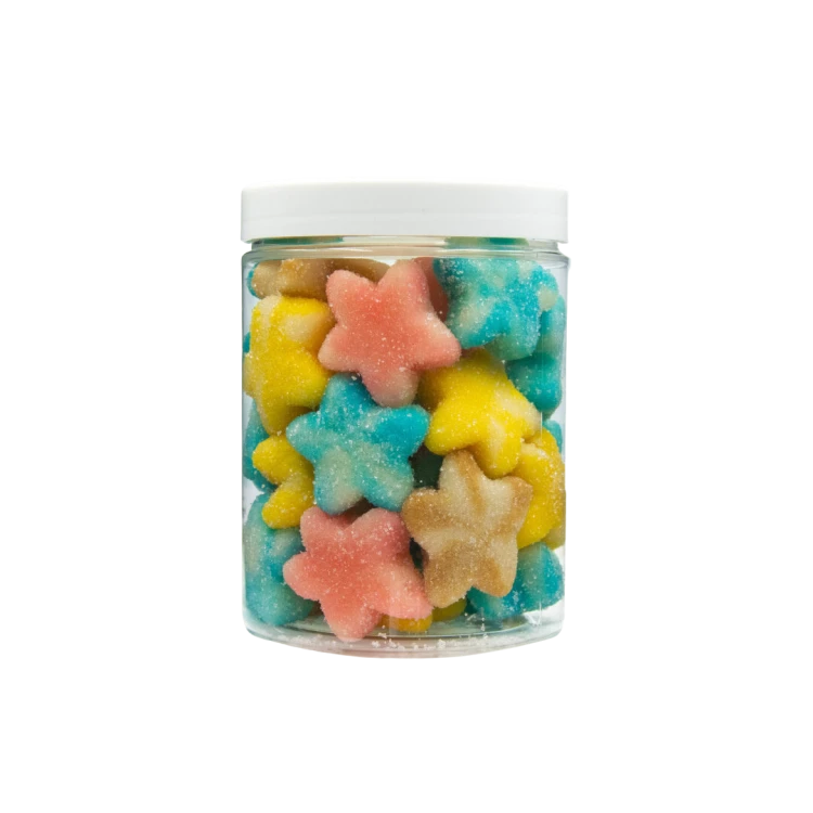Żelki "Gwiazdki Mix" w cukrze 200g o smaku jogurtowo-owocowym