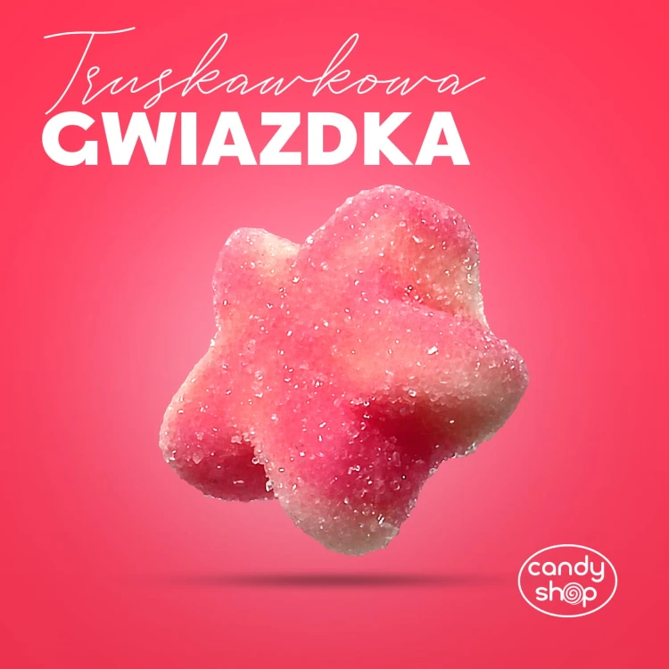 Żelki "Gwiazdki Mix" w cukrze 200g o smaku jogurtowo-owocowym