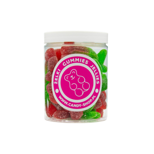 Żelki "Wisienki" w cukrze 200g o smaku wiśniowym