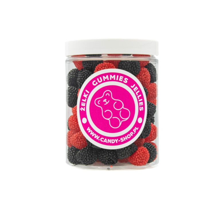 Żelki "Mini Owoce Leśne Malinki Jeżynki" 200g o smaku owocowym