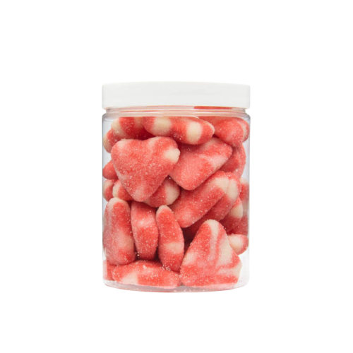 Żelki "Serca Twist" w cukrze 200g  o smaku jogurtowo- truskawkowym