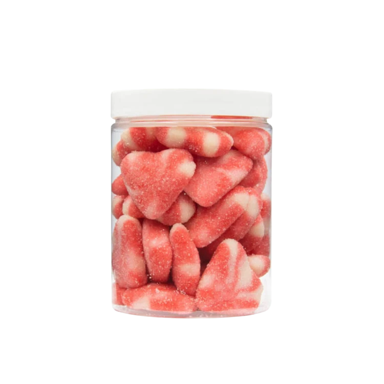 Żelki "Serca Twist" w cukrze 200g  o smaku jogurtowo- truskawkowym