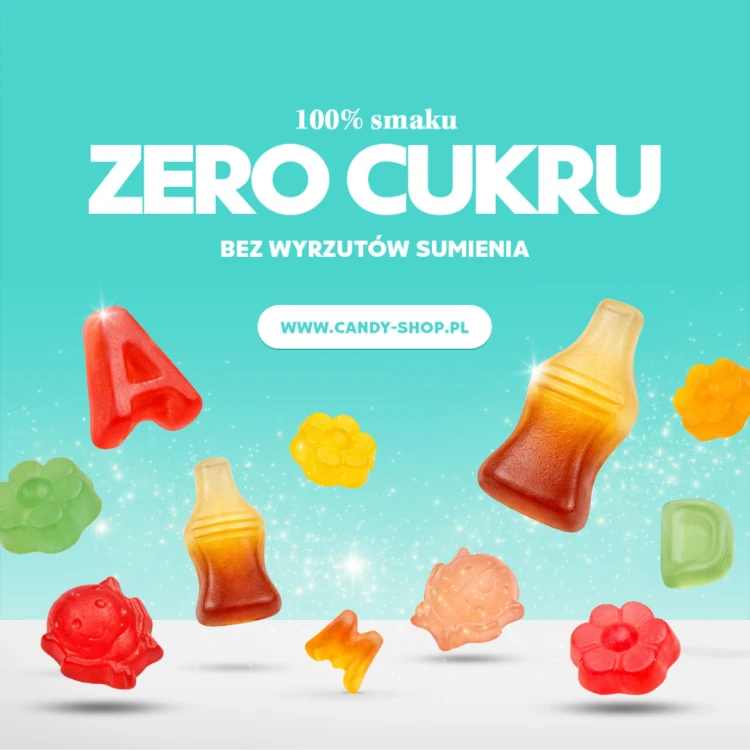 Żelki "Truskawki" BEZ CUKRU 200g o smaku truskawkowym