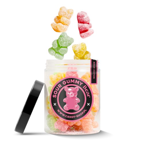 Żelki EKSTRA Kwaśne "Misie - Sour Edition" w cukrze 200g o smaku owocowym