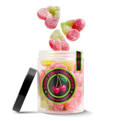 Żelki EKSTRA Kwaśne "Wiśnie - Sour Edition" w cukrze 200g o smaku wiśniowym