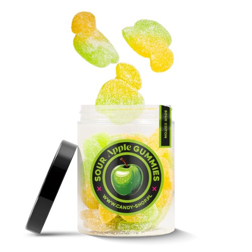 Żelki EKSTRA Kwaśne "Jabłka - Sour Edition" w cukrze 200g o smaku jabłkowym