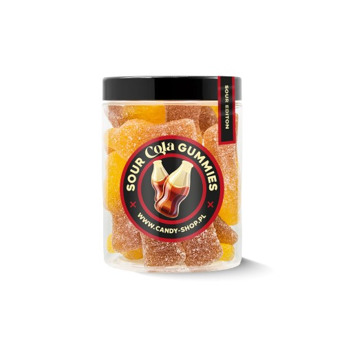 Kwaśne Żelki "Butelki Cola Lemon - Sour Edition" w cukrze 200g o smaku coli z cytryną