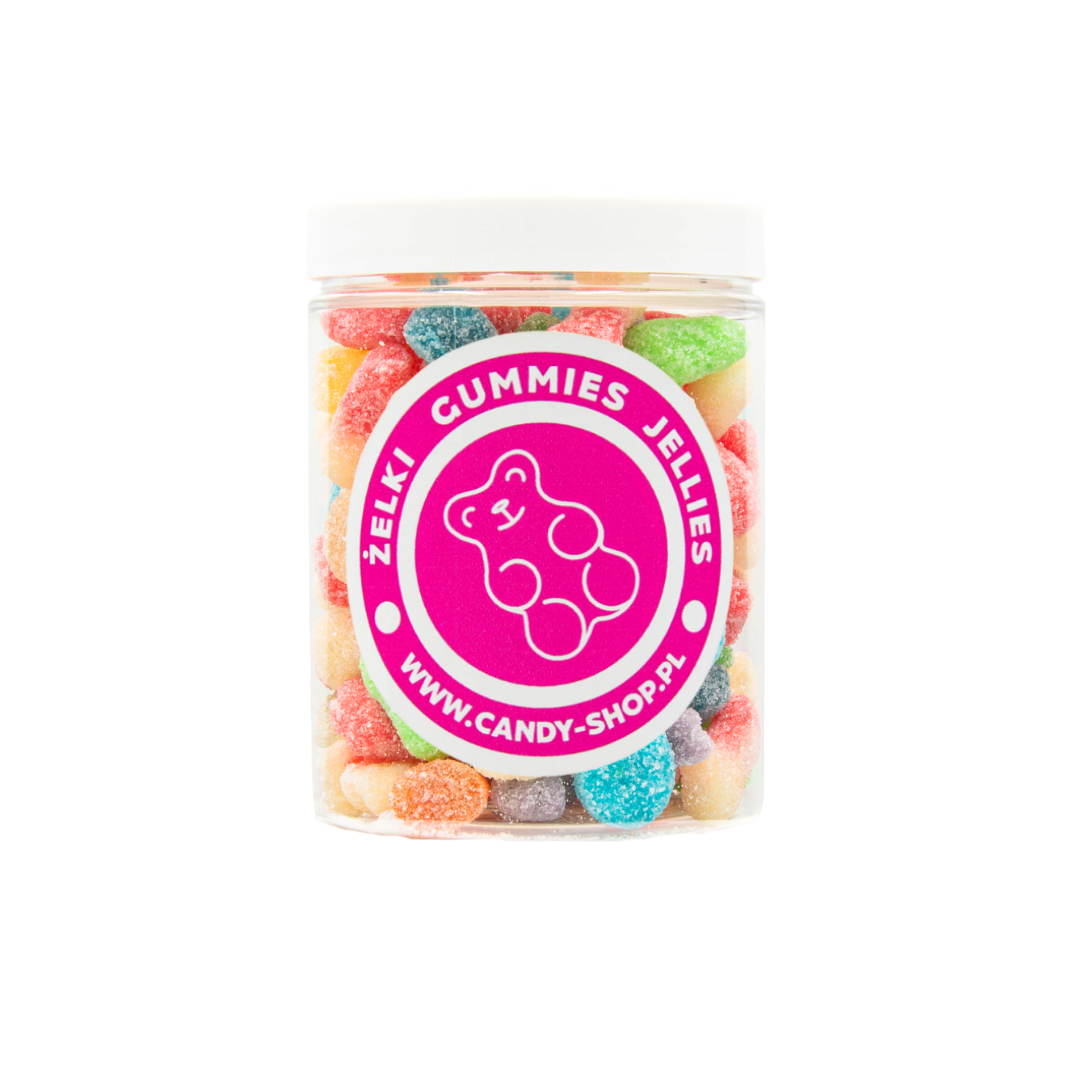 Kwaśne Żelki "Mini Mix" 200g w cukrze o smaku owocowym