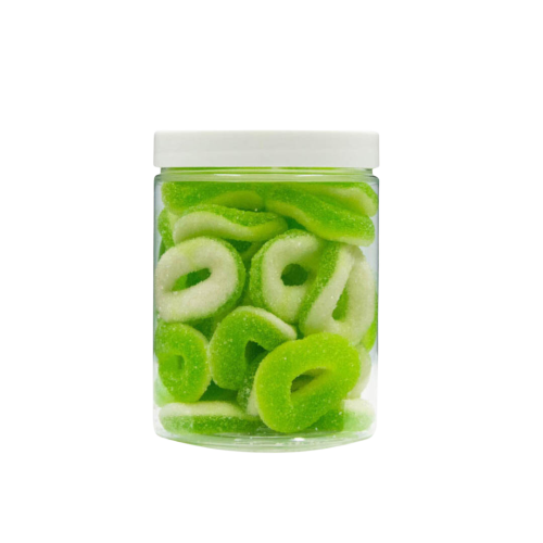 Żelki "Koła" w cukrze 200g o smaku jabłkowym