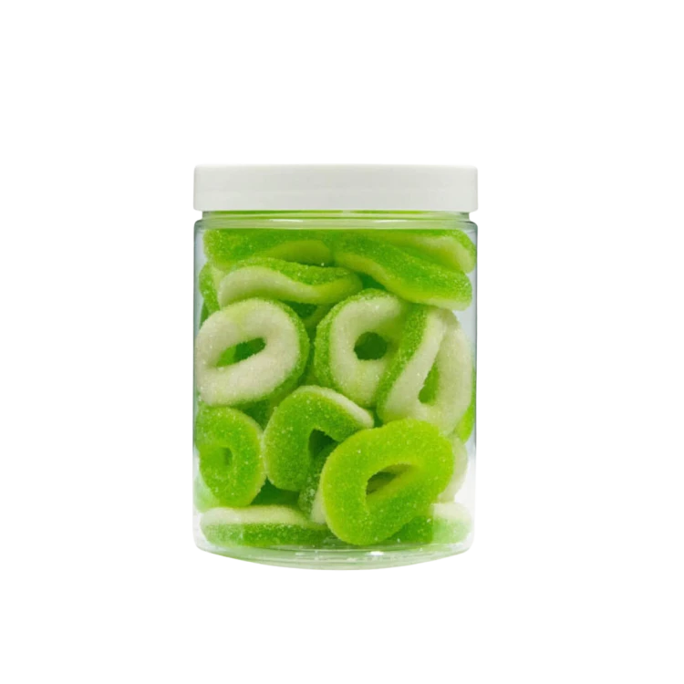 Żelki "Koła" w cukrze 200g o smaku jabłkowym