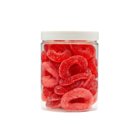 Żelki "Koła" w cukrze 200g o smaku truskawkowym