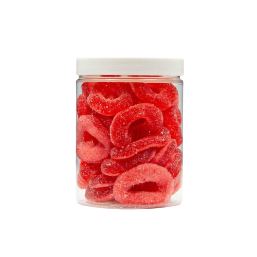 Żelki "Koła" w cukrze 200g o smaku truskawkowym