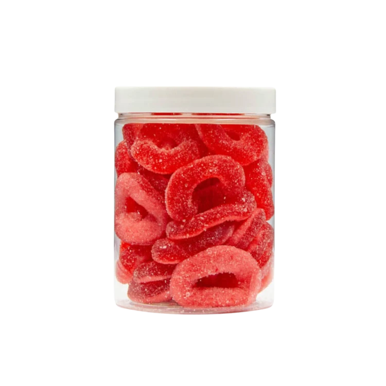 Żelki "Koła" w cukrze 200g o smaku truskawkowym