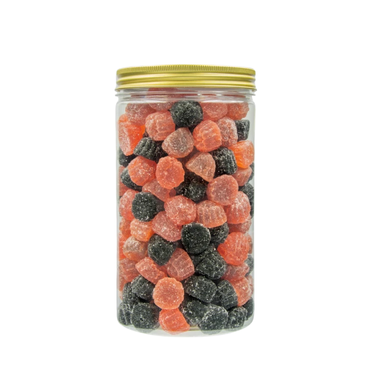 Słoik z Żelkami "Malinki Jeżynki Żelowe" w cukrze 1kg o smaku owocowym