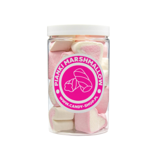 Pianki "Serduszka  Marshmallow" 100g o smaku truskawkowym