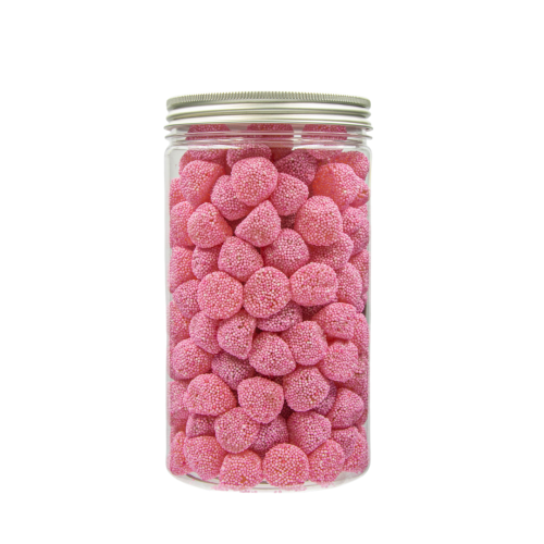 Słoik z Żelkami "Różowe Malinki Jeżynki"  1kg o smaku owocowym
