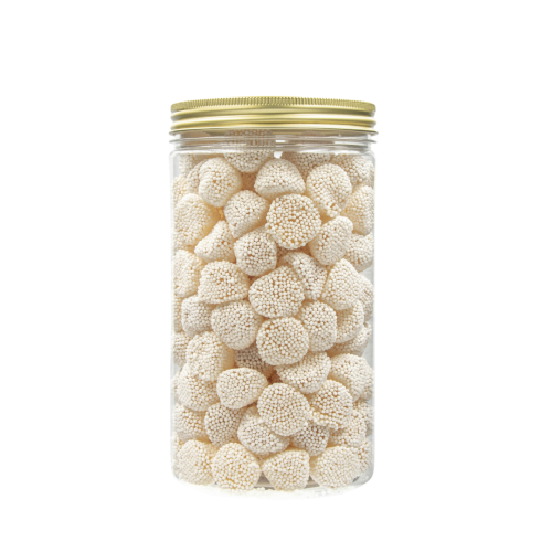 Słoik z Żelkami "Białe Malinki Jeżynki" 1kg o smaku owocowym