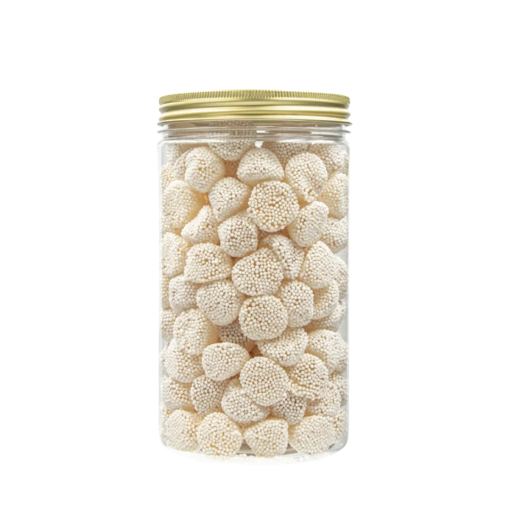 Słoik z Żelkami "Białe Malinki Jeżynki" 1kg o smaku owocowym