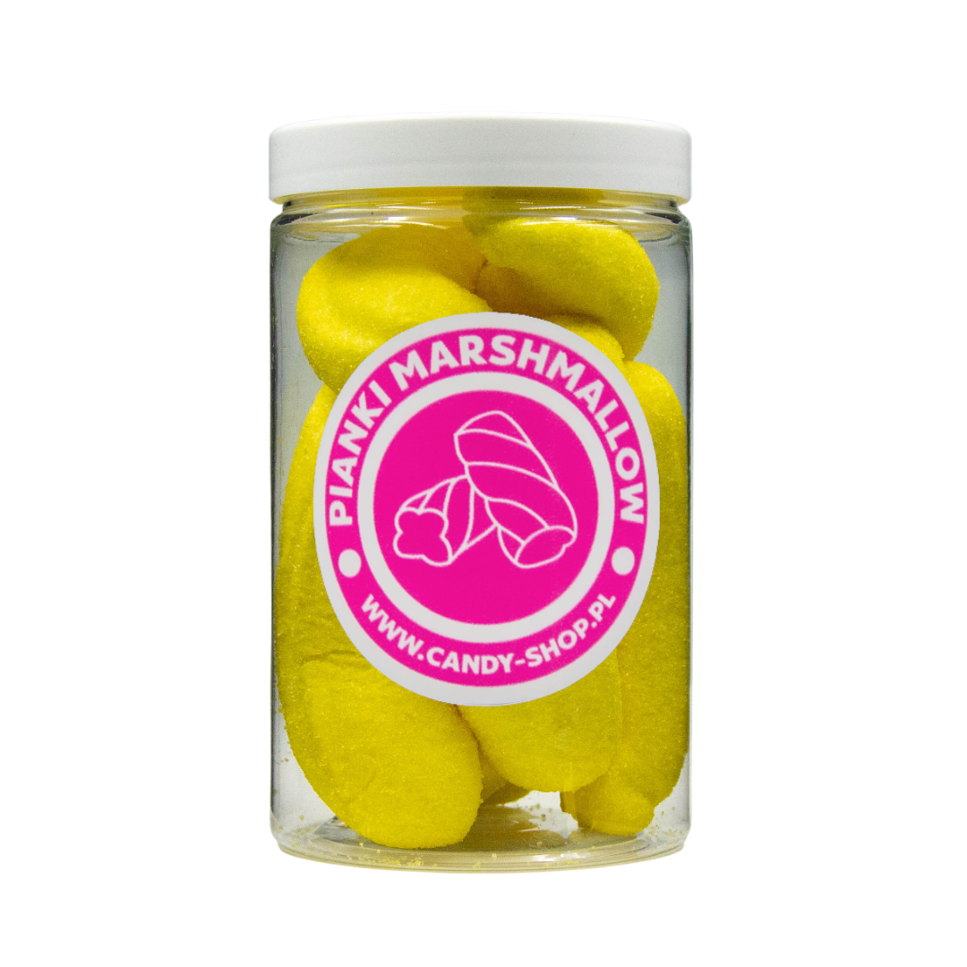 Pianki "Banany" 100g o smaku bananowym z nadzieniem o smaku orzechowym
