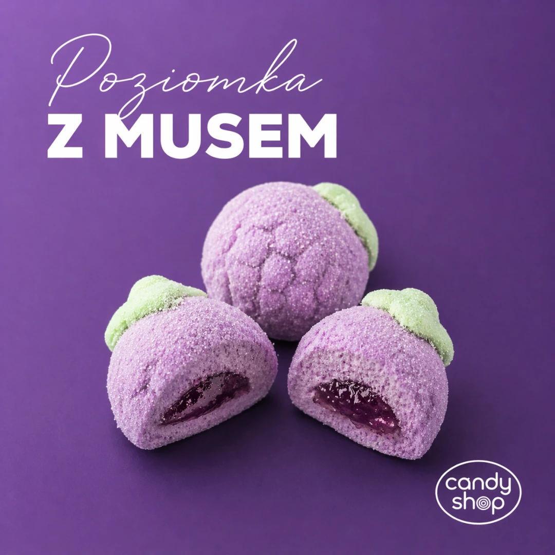 Pianki "Fioletowa Poziomka" 100g z musem o smaku jagodowym