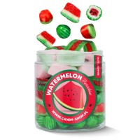 Słoik "Arbuzowy - Watermelon Paradise" z Żelkami, Piankami i Gumami 400g o smaku arbuzowym 750ml