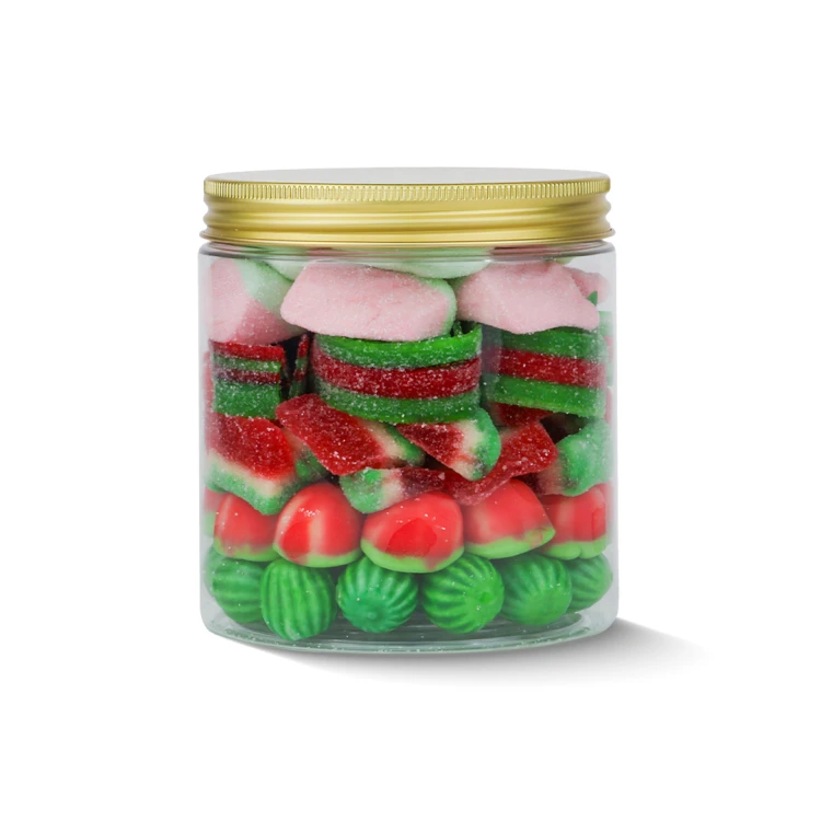 Słoik "Arbuzowy - Watermelon Paradise" z Żelkami, Piankami i Gumami 400g o smaku arbuzowym 750ml
