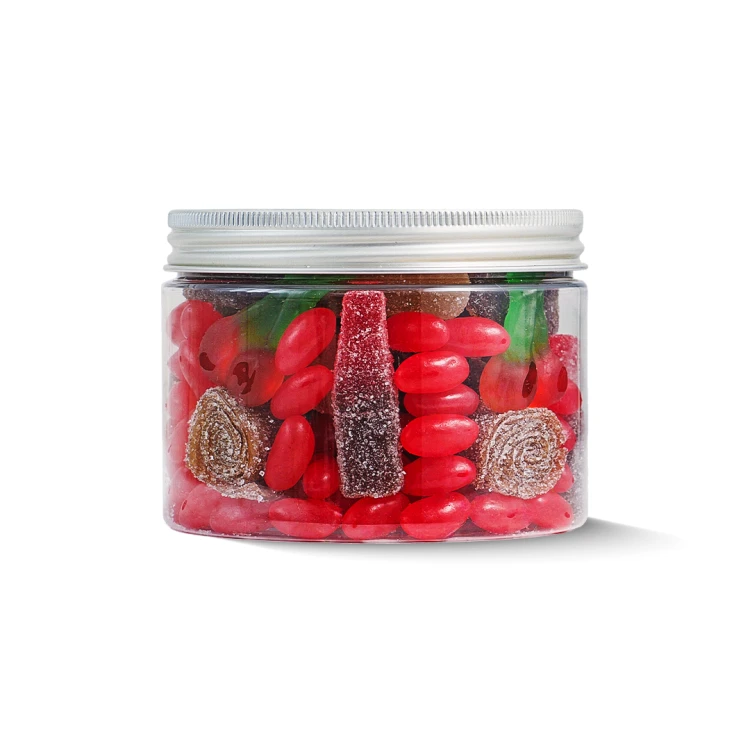 Słoik "Cola Wiśniowa - Cherry Coke Candy Mix" z Żelkami i Jelly Beans 450g o smaku coli i wiśni 500ml