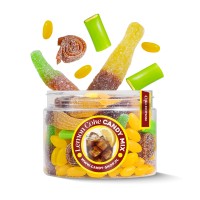 Słoik "Cola Cytrynowa - Lemon Coke Candy Mix" z Żelkami i Jelly Beans 450g o smaku coli i cytryny 500ml