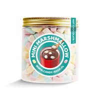 Słoik z Piankami "Mini do Kawy Gorącej Czekolady Deserów" 200g o smaku owocowym 750ml