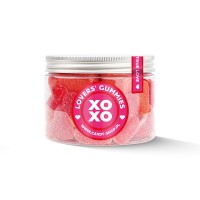 Słoik "XOXO Przytul Mnie! - Lover's Gummies" z Żelkami i Piankami Serca 300g o smaku owocowym 500ml Prezent