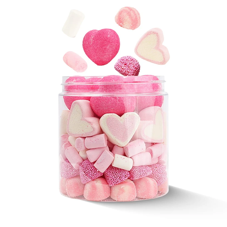 Słoik "Miłosny Mix - Lover's Gummies" z Żelkami i Piankami Serca 350g o smaku owocowym 750ml Prezent