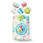 Duży Słoik "Sweets for Happy Kids" z Piankami 230g 1000ml o smaku owocowym Słodycze dla Dzieci Prezent na Dzień Dziecka