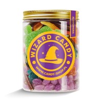 Duży Słoik "Wizard dla Czarodzieja" z Żelkami i Piankami 650g o smaku owocowym 1000ml