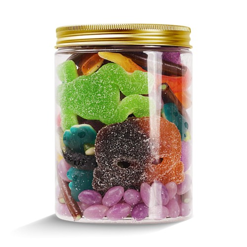 Duży Słoik "Wizard dla Czarodzieja" z Żelkami i Piankami 650g o smaku owocowym 1000ml