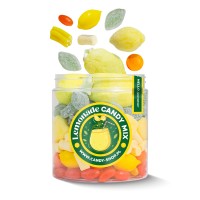Słoik "Lemoniadowy - Lemonade Candy Mix" z Żelkami, Piankami i Gumami 600g o smaku owocowym 750ml