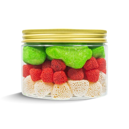 Słoik "Świąteczne Trio - Christmas Candy" z Żelkami i Piankami 320g o smaku owocowym 500ml