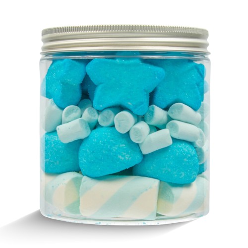 Słoik "Gwiazdki Niebieskie - Blue Stars" z Piankami 200g o smaku owocowym 750ml