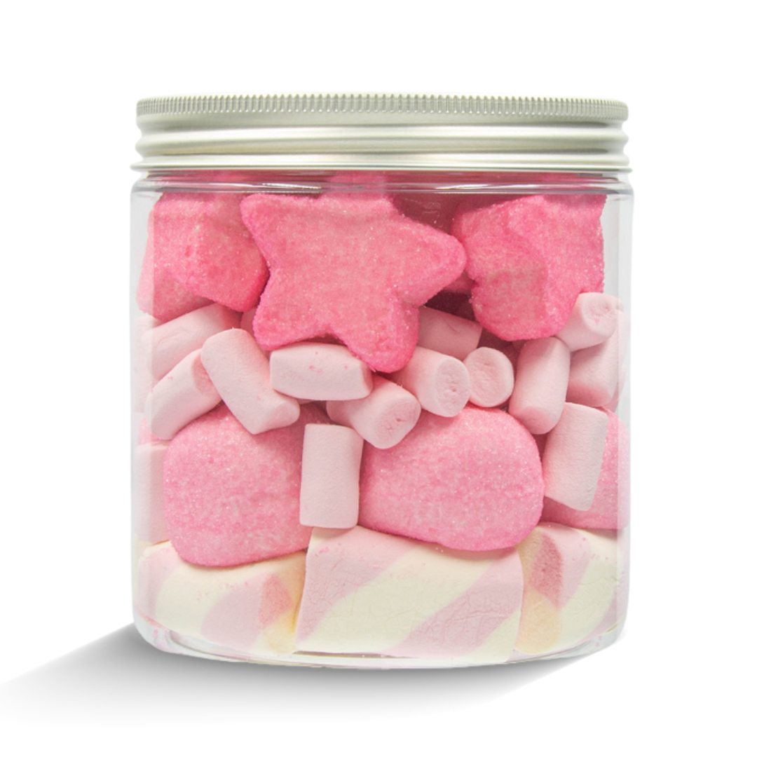 Słoik "Gwiazdki Różowe - Pink Stars" z Piankami 200g o smaku owocowym 750ml