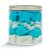 Słoik "Gwiazdki Niebieskie - Baby Stars Blue" na Baby Shower dla Chłopca z Piankami 200g o smaku owocowym 750ml