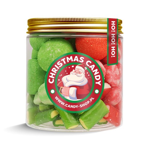 Słoik "Mix Świąteczny - Christmas Candy" z Żelkami i Piankami 400g o smaku owocowym 750ml