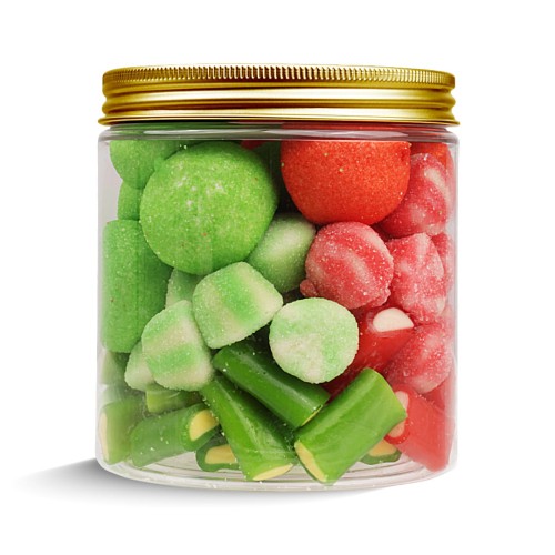 Słoik "Mix Świąteczny - Christmas Candy" z Żelkami i Piankami 400g o smaku owocowym 750ml